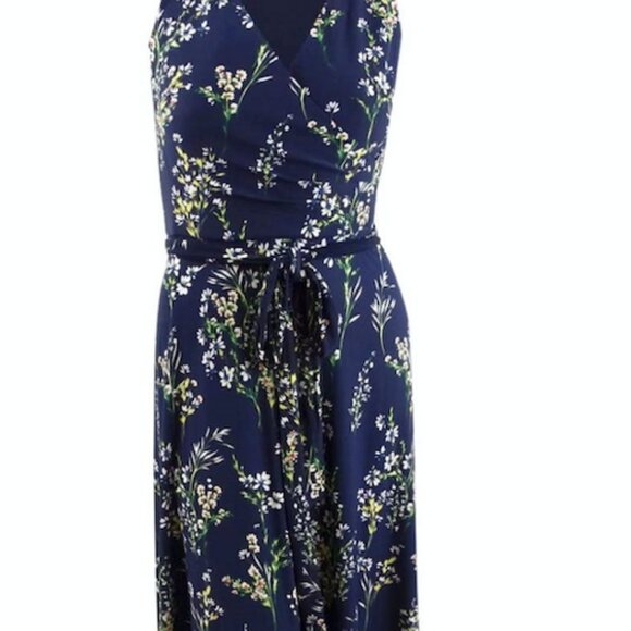 Lauren Ralph Lauren Blue Print Jersey Dress - Size 6 - Picture 2 of 7